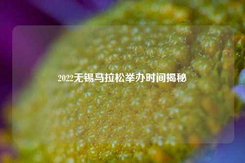2022无锡马拉松举办时间揭秘