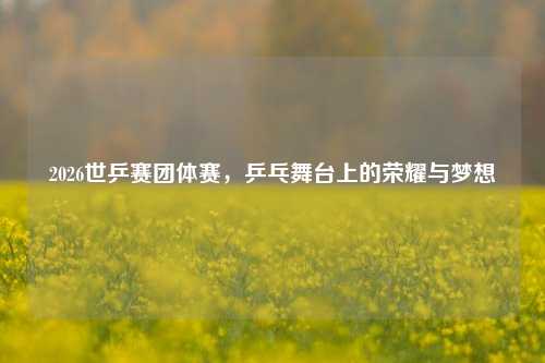 2026世乒赛团体赛，乒乓舞台上的荣耀与梦想